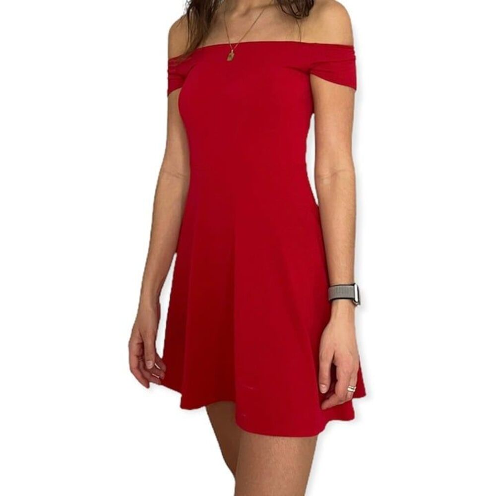 Urban Outfitters Red Adjustable Shoulder Dress